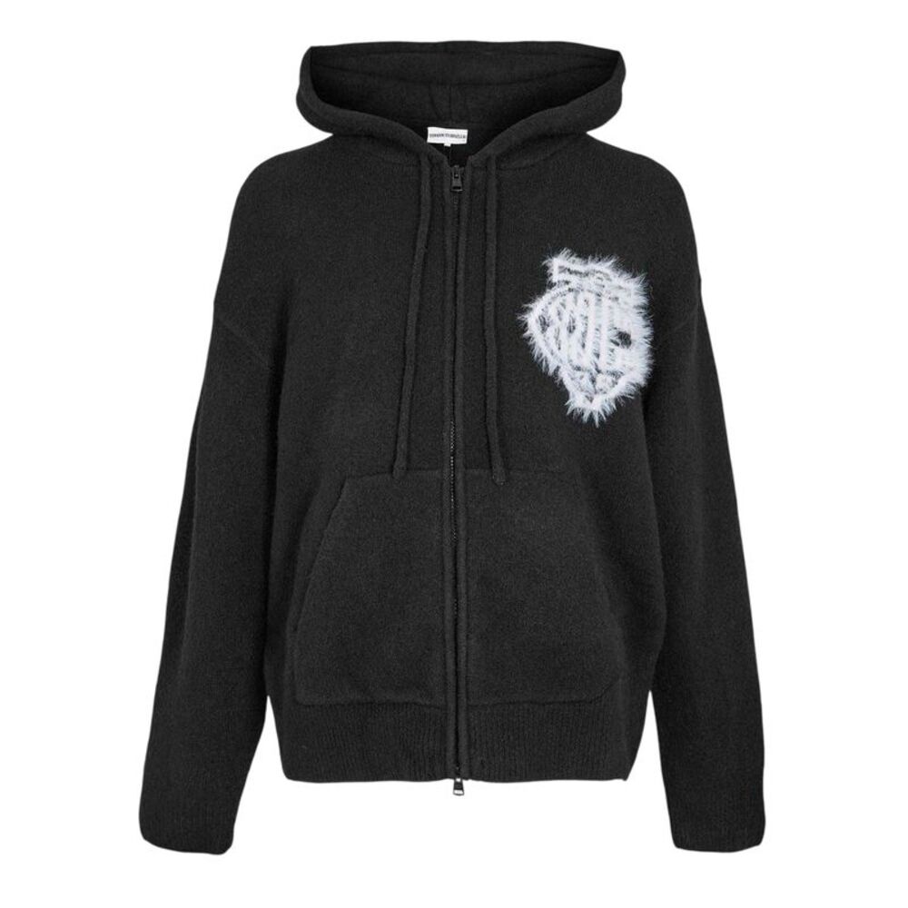 Couture Club Mens Wool Blend Soft Full Zip Hoodie / Black